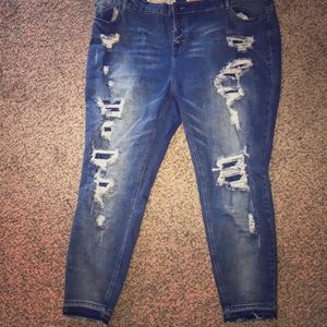 Rue 21 ripped patched jeans